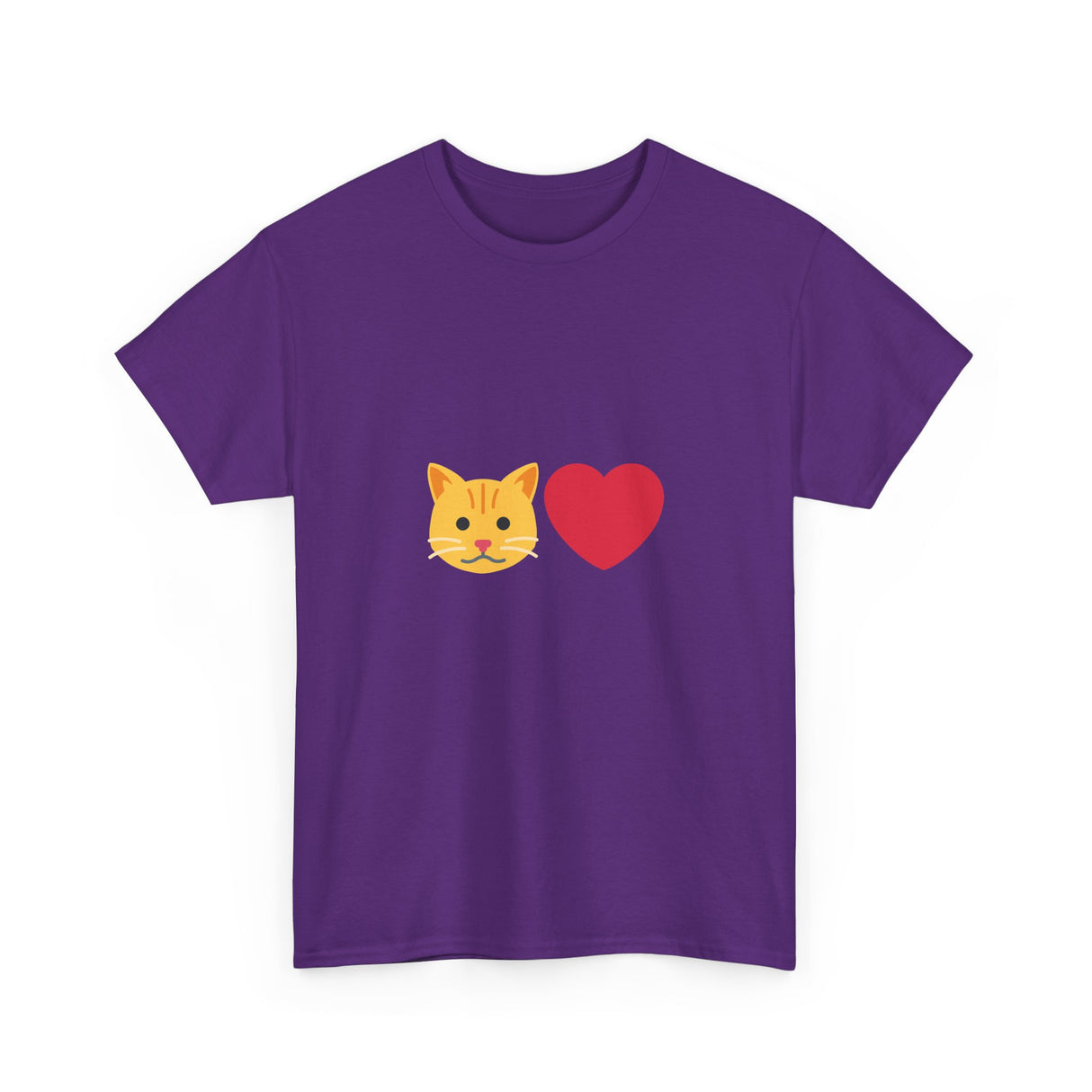 Cat Lover Emoji Unisex Heavy Cotton Tee