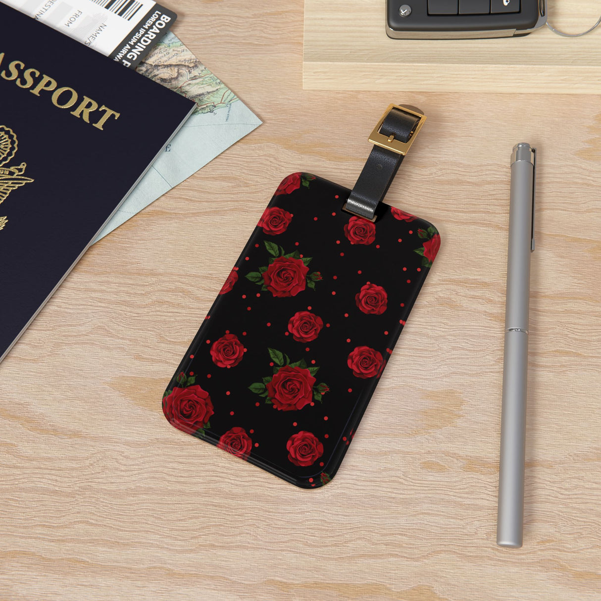 Elegant Rose Luggage Tag