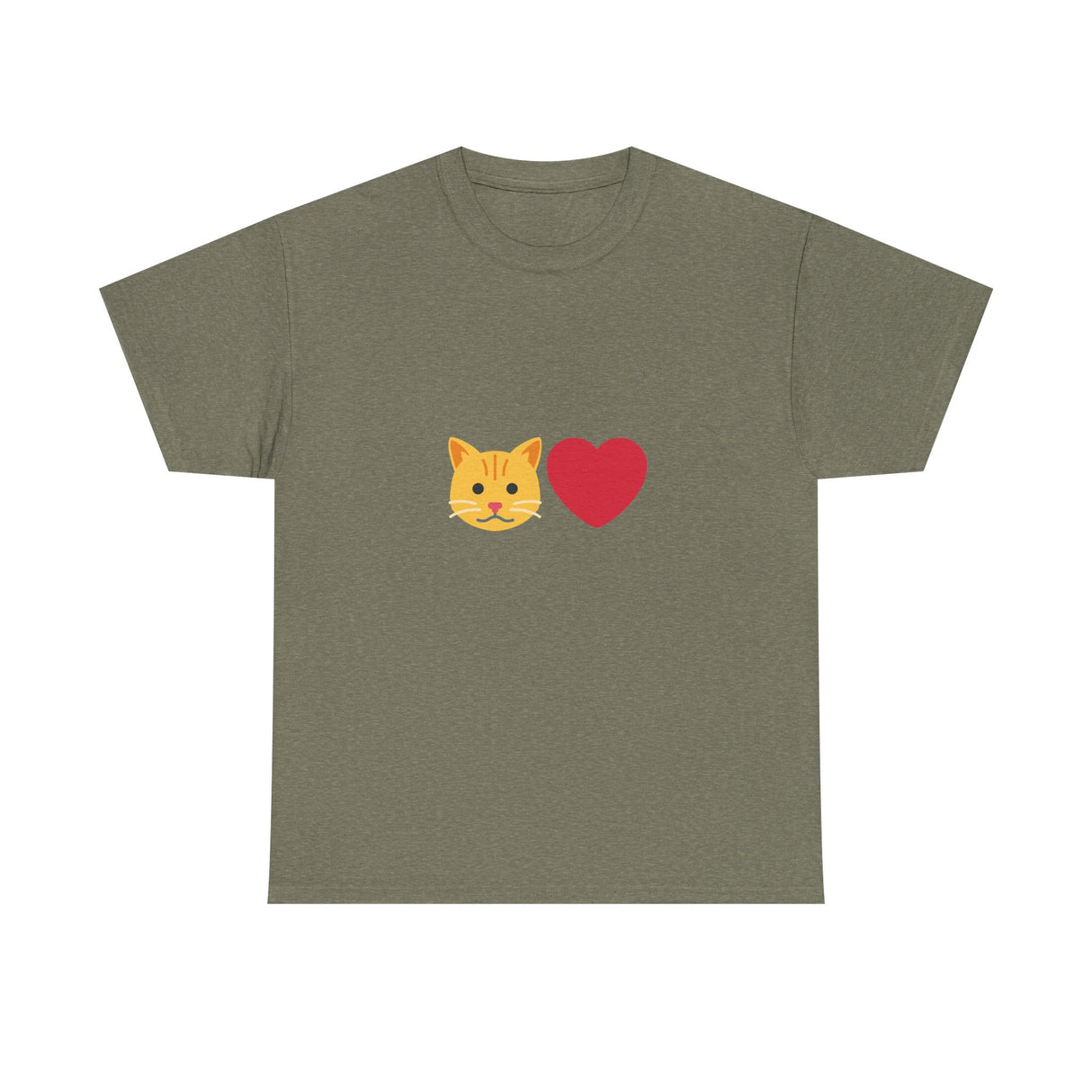 Cat Lover Emoji Unisex Heavy Cotton Tee