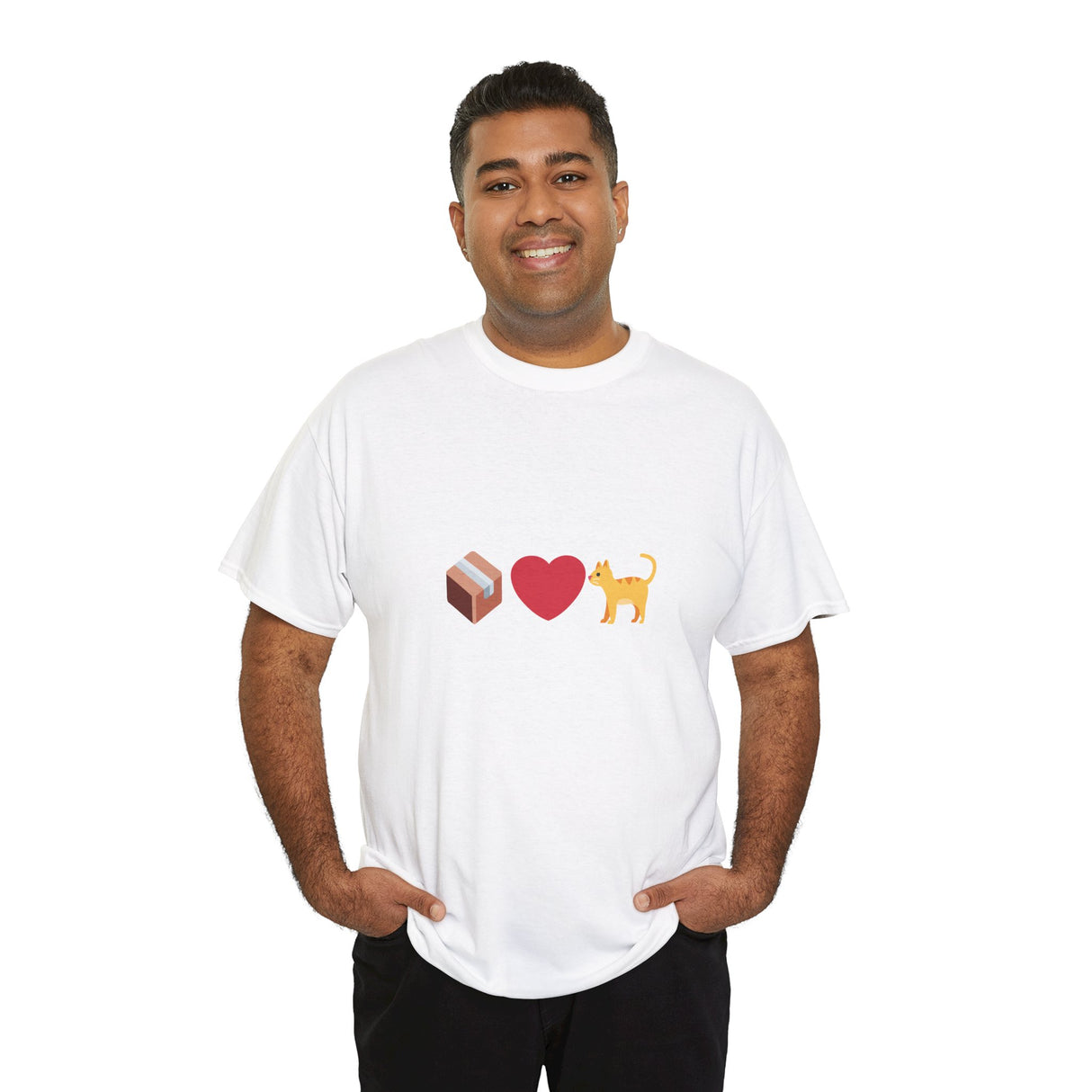 "If I Fits, I Sits" Cat Philosophy Unisex Heavy Cotton Tee