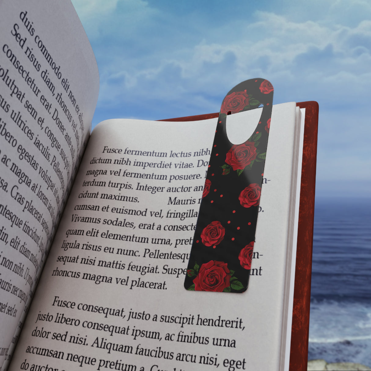 Elegant Rose Metal Bookmark