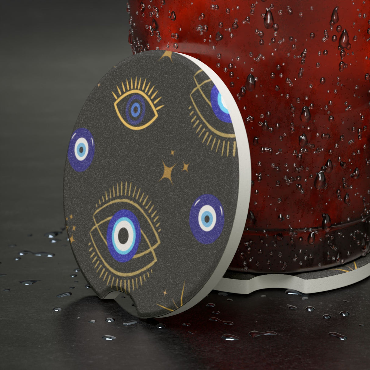 Mystical Evil Eye Soapstone Car Coaster