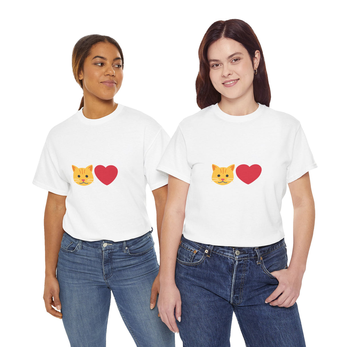 Cat Lover Emoji Unisex Heavy Cotton Tee