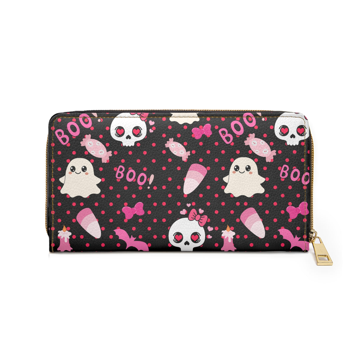 Skulls & Bows Spooky Zipper Wallet