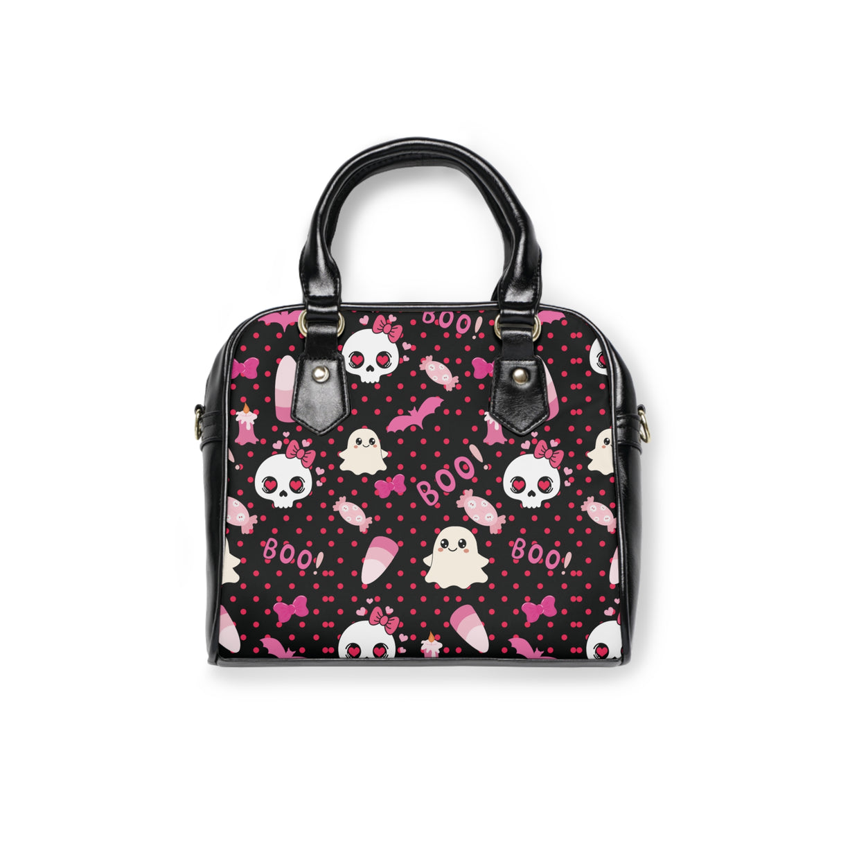 Skulls & Bows Shoulder Handbag