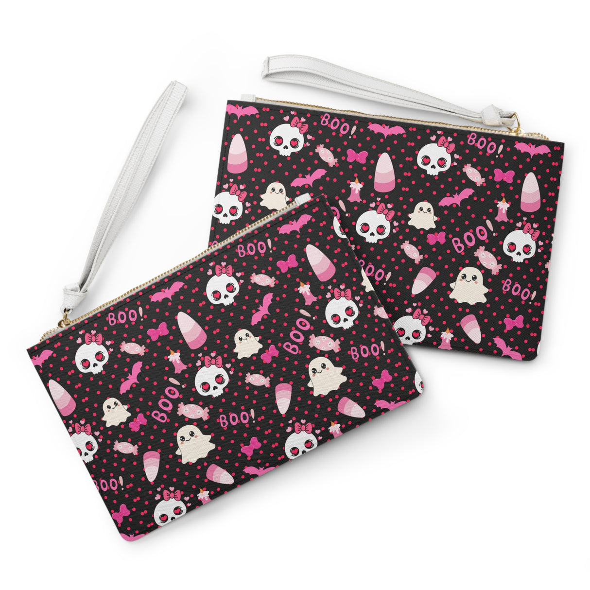 Skulls & Bows Clutch Bag - Black