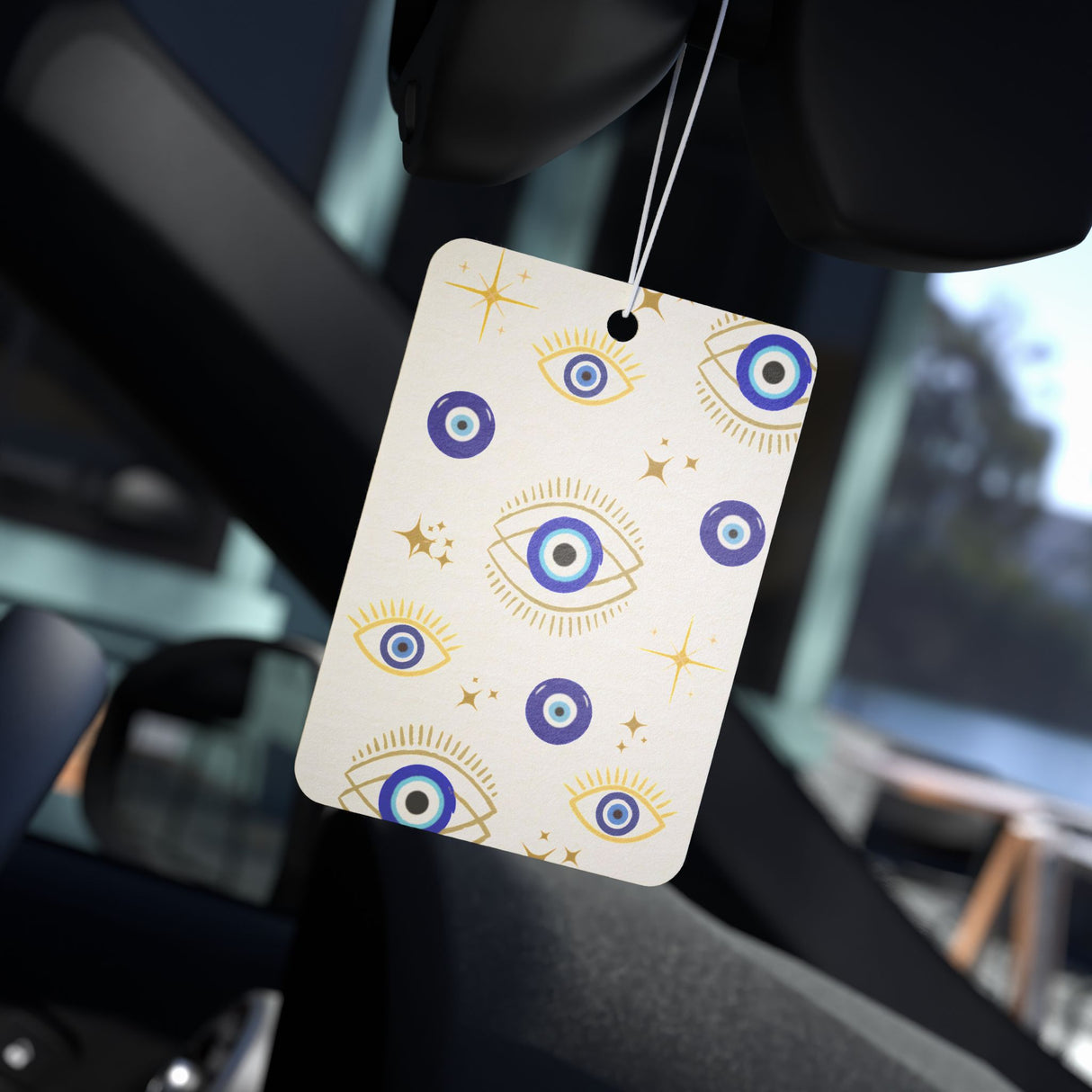 Mystical Evil Eye Car Air Freshener - White