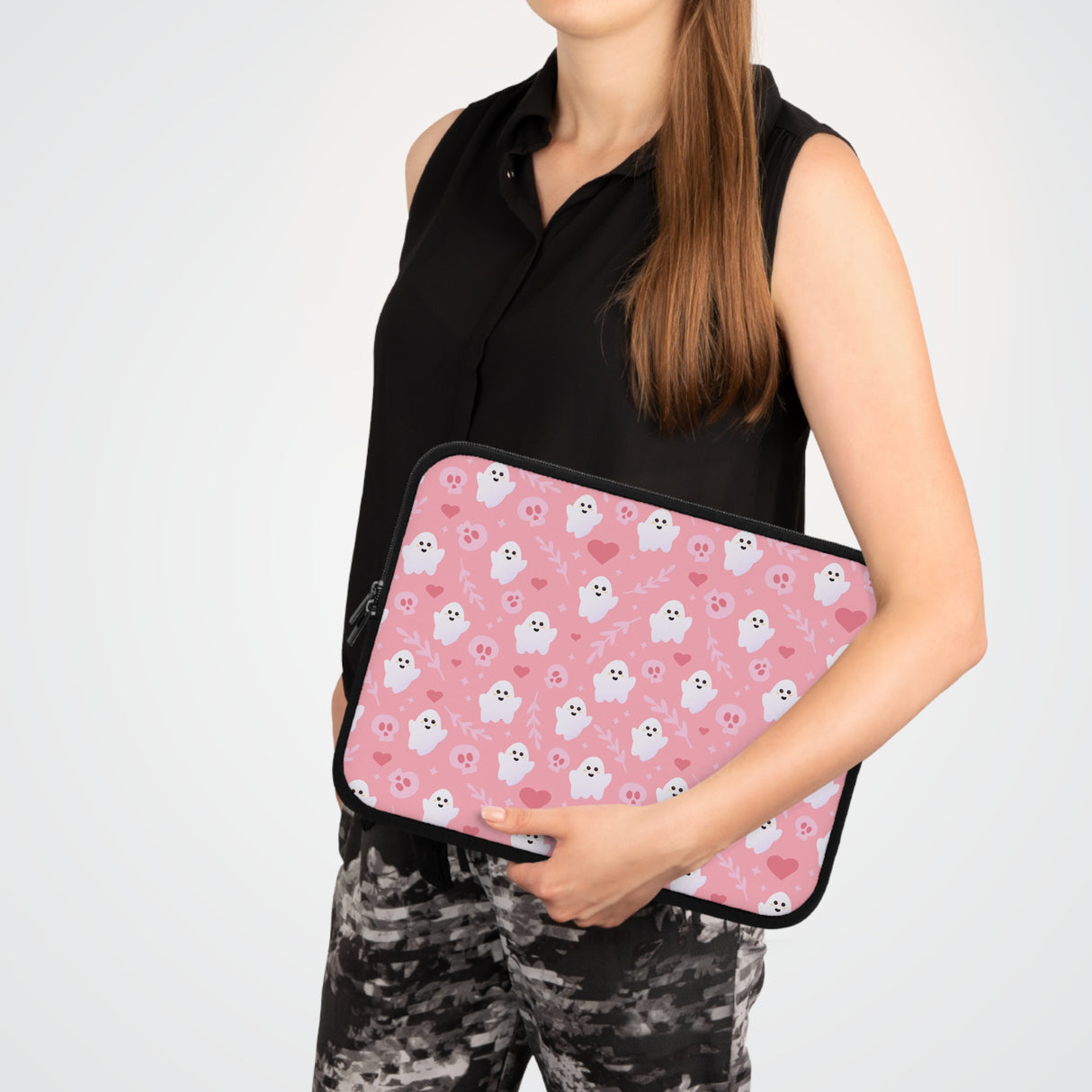 Pink Ghost Laptop Sleeve
