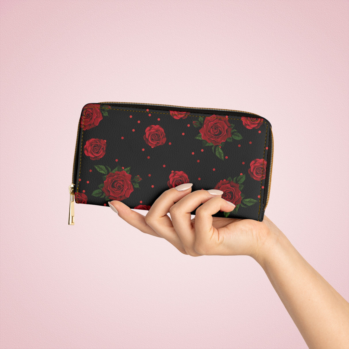 Rose Zipper Wallet