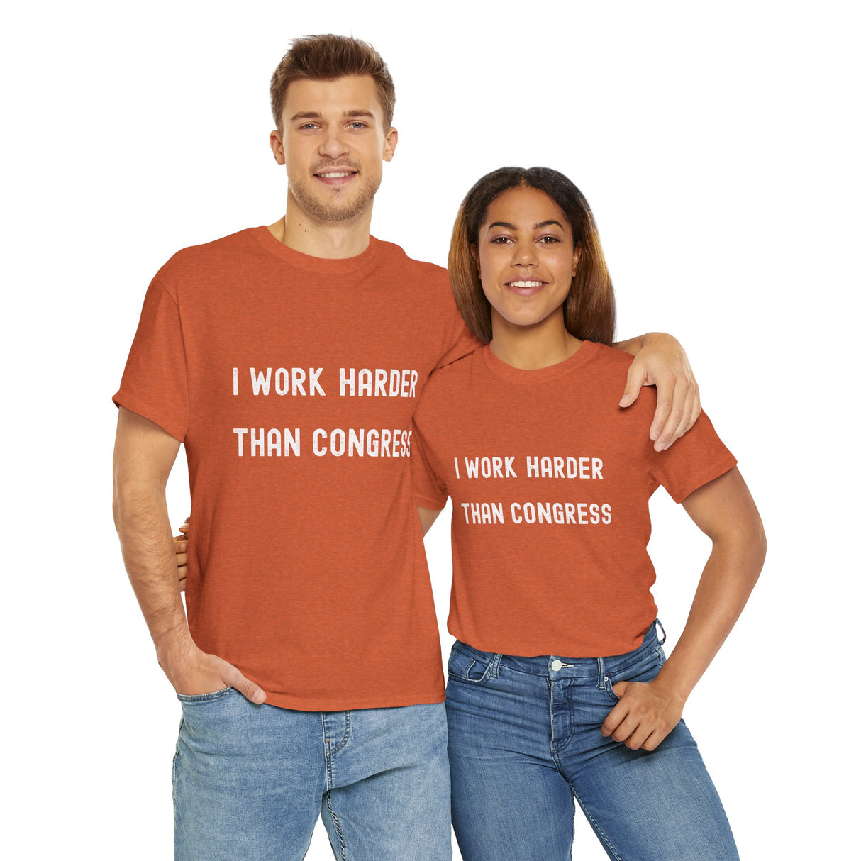 "I Work Harder Than Congress" Unisex Heavy Cotton Tee