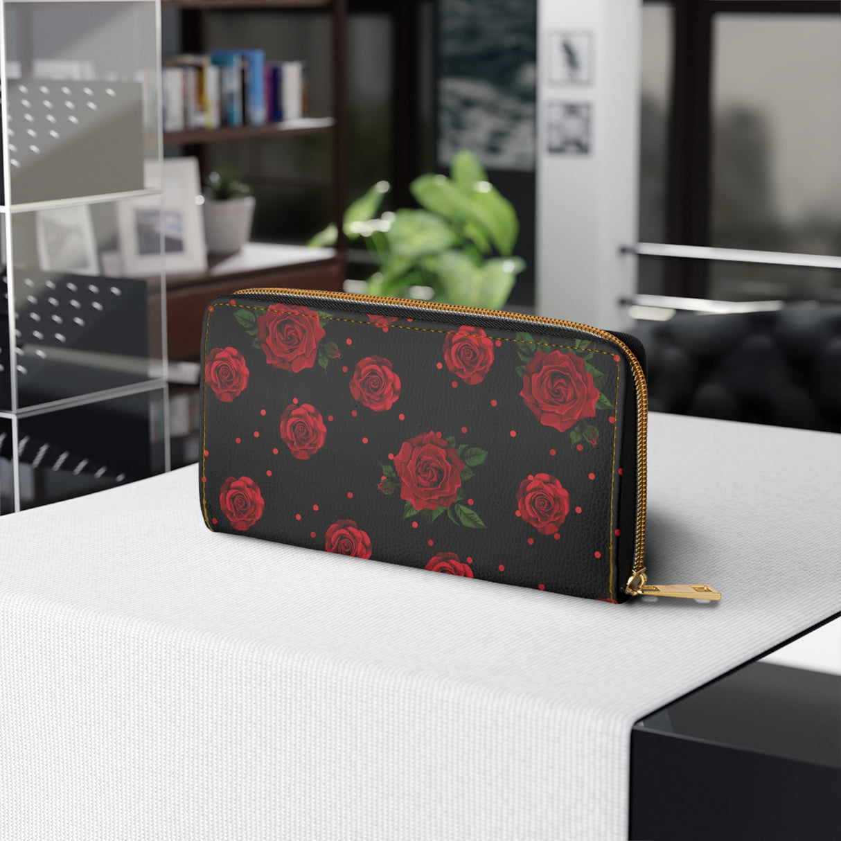 Rose Zipper Wallet
