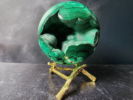 4 lb Malachite Druzy Sphere - Arcane Imports