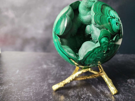 4 lb Malachite Druzy Sphere - Arcane Imports