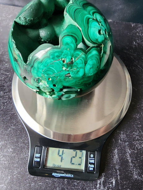 4 lb Malachite Druzy Sphere - Arcane Imports