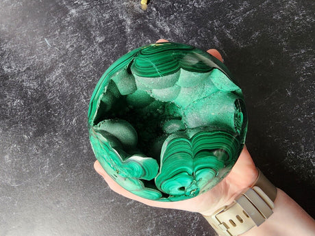 4 lb Malachite Druzy Sphere - Arcane Imports