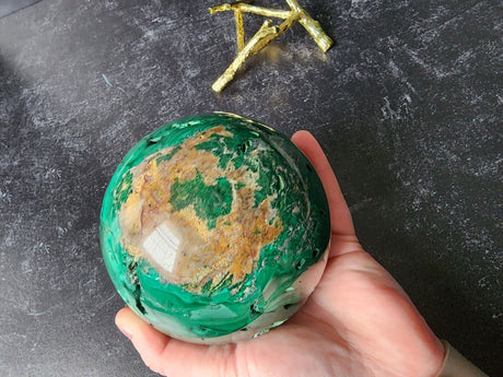 4 lb Malachite Druzy Sphere - Arcane Imports