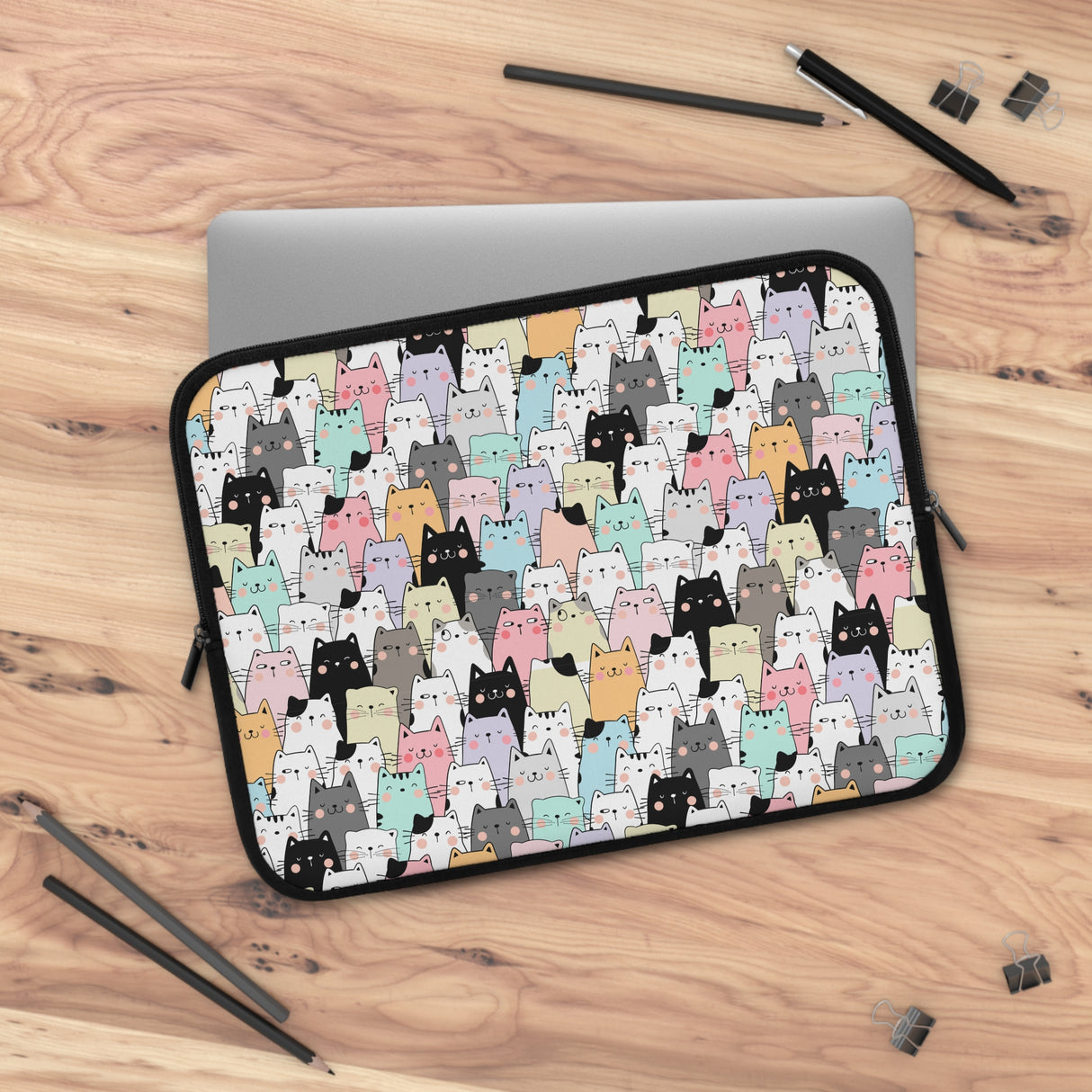 Cat Pattern Laptop Sleeve