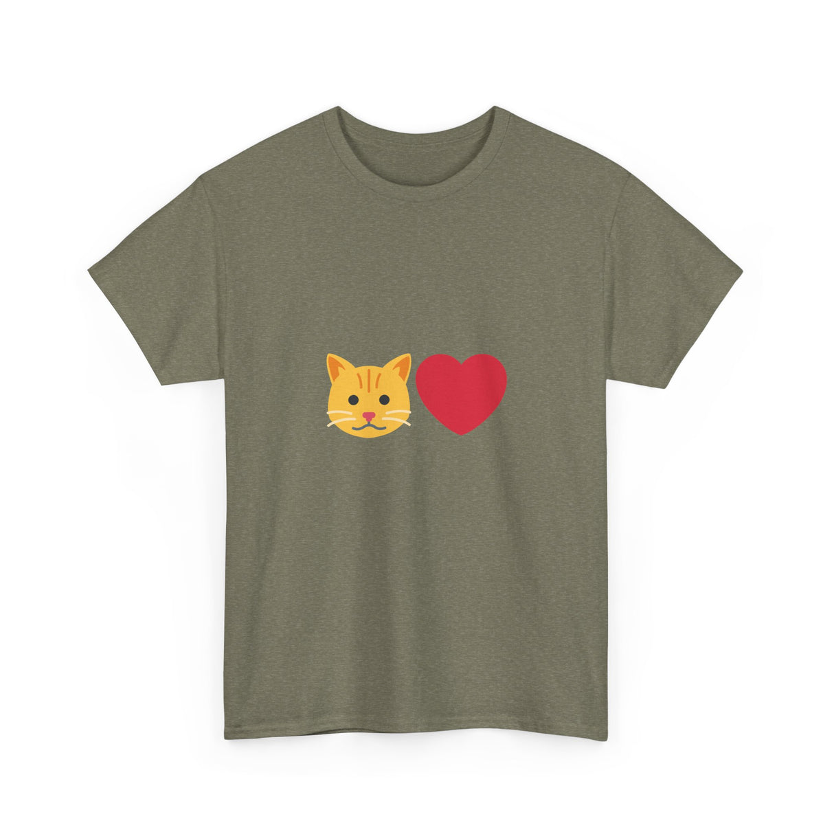 Cat Lover Emoji Unisex Heavy Cotton Tee