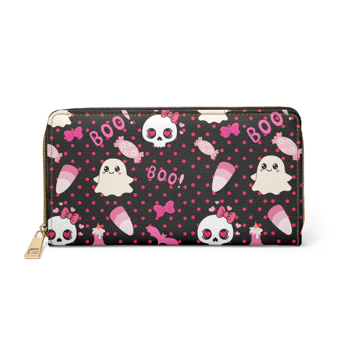 Skulls & Bows Spooky Zipper Wallet