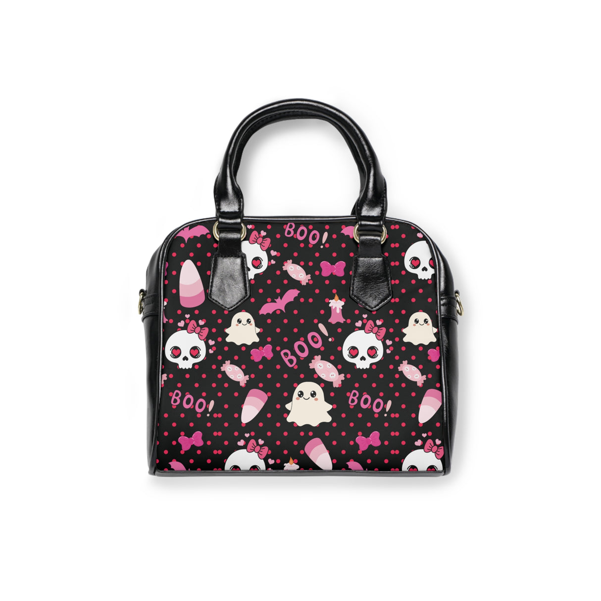 Skulls & Bows Shoulder Handbag