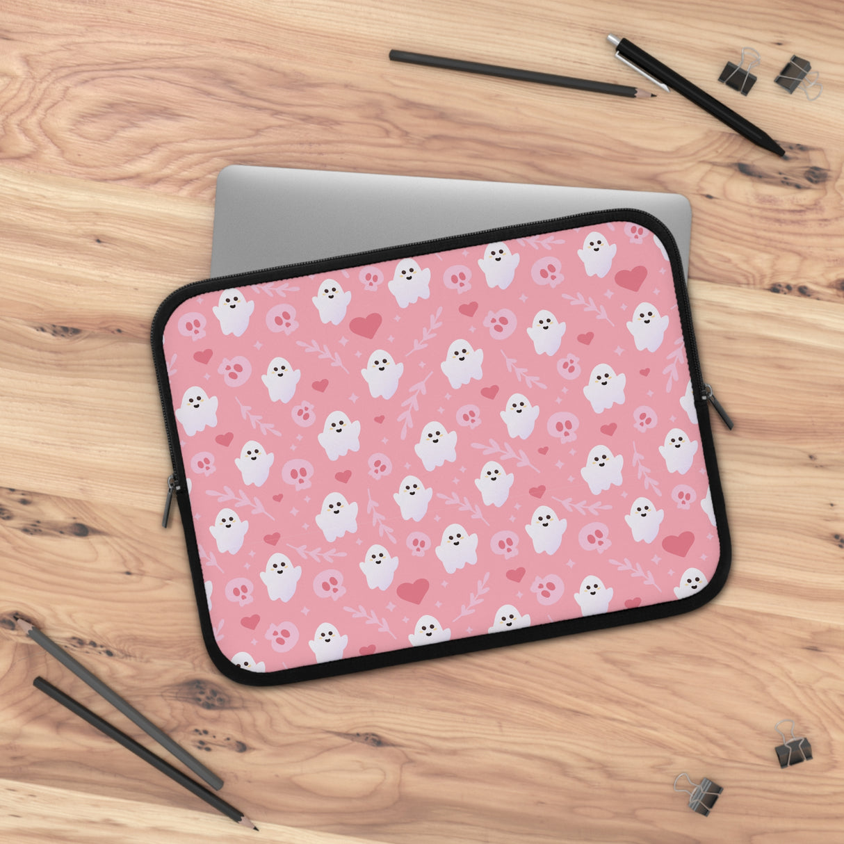 Pink Ghost Laptop Sleeve