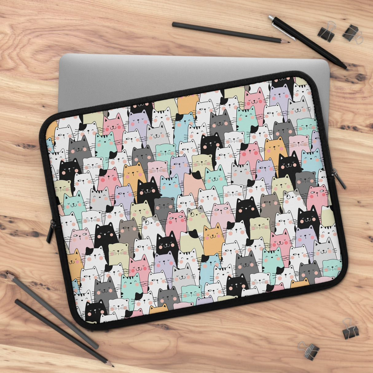 Cat Pattern Laptop Sleeve