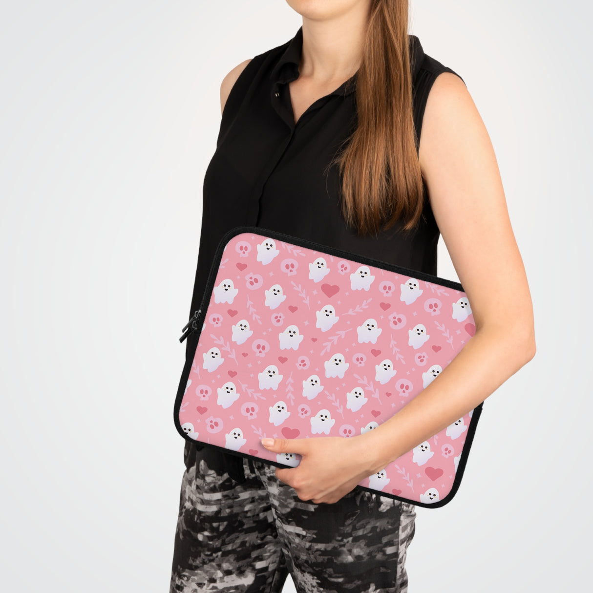 Pink Ghost Laptop Sleeve
