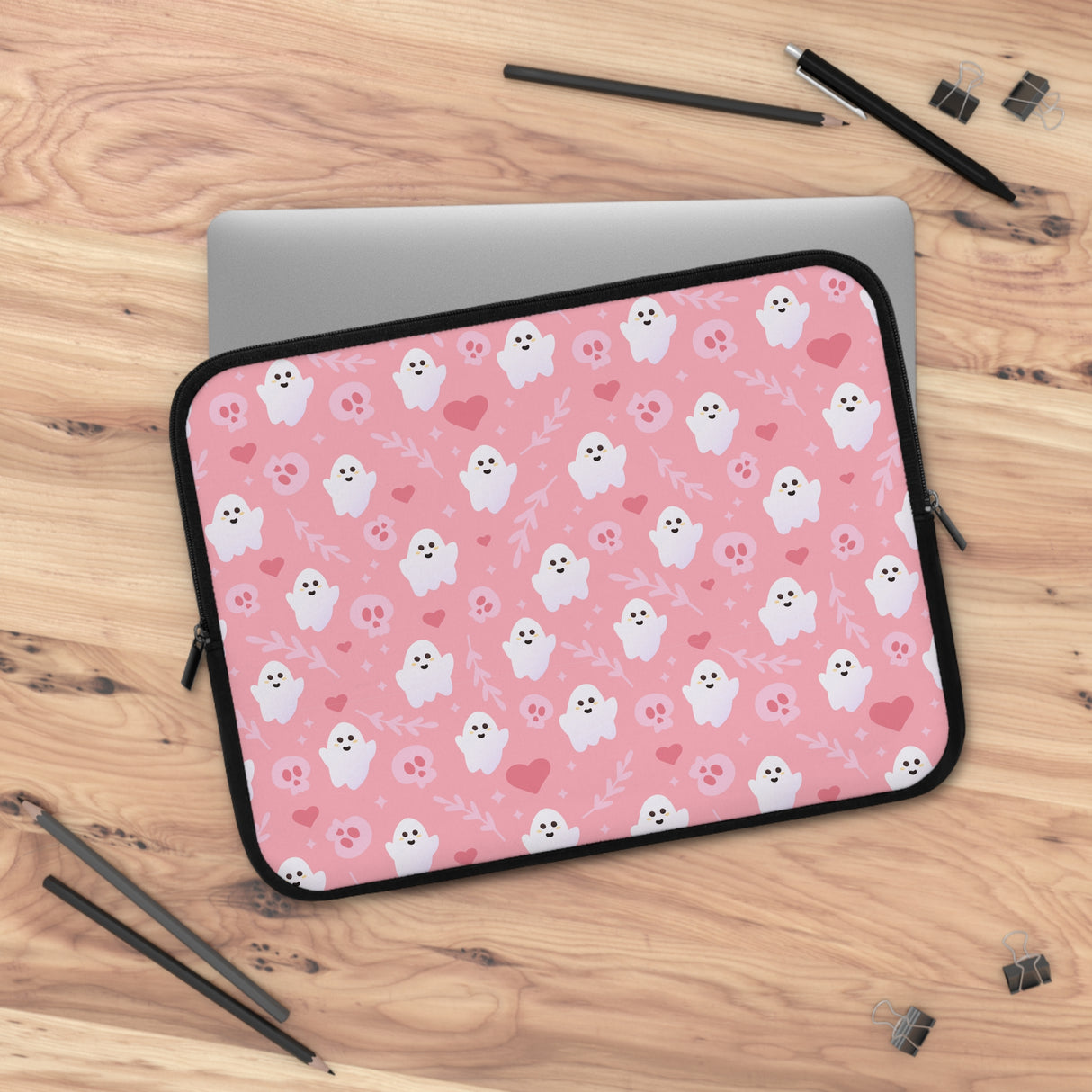Pink Ghost Laptop Sleeve
