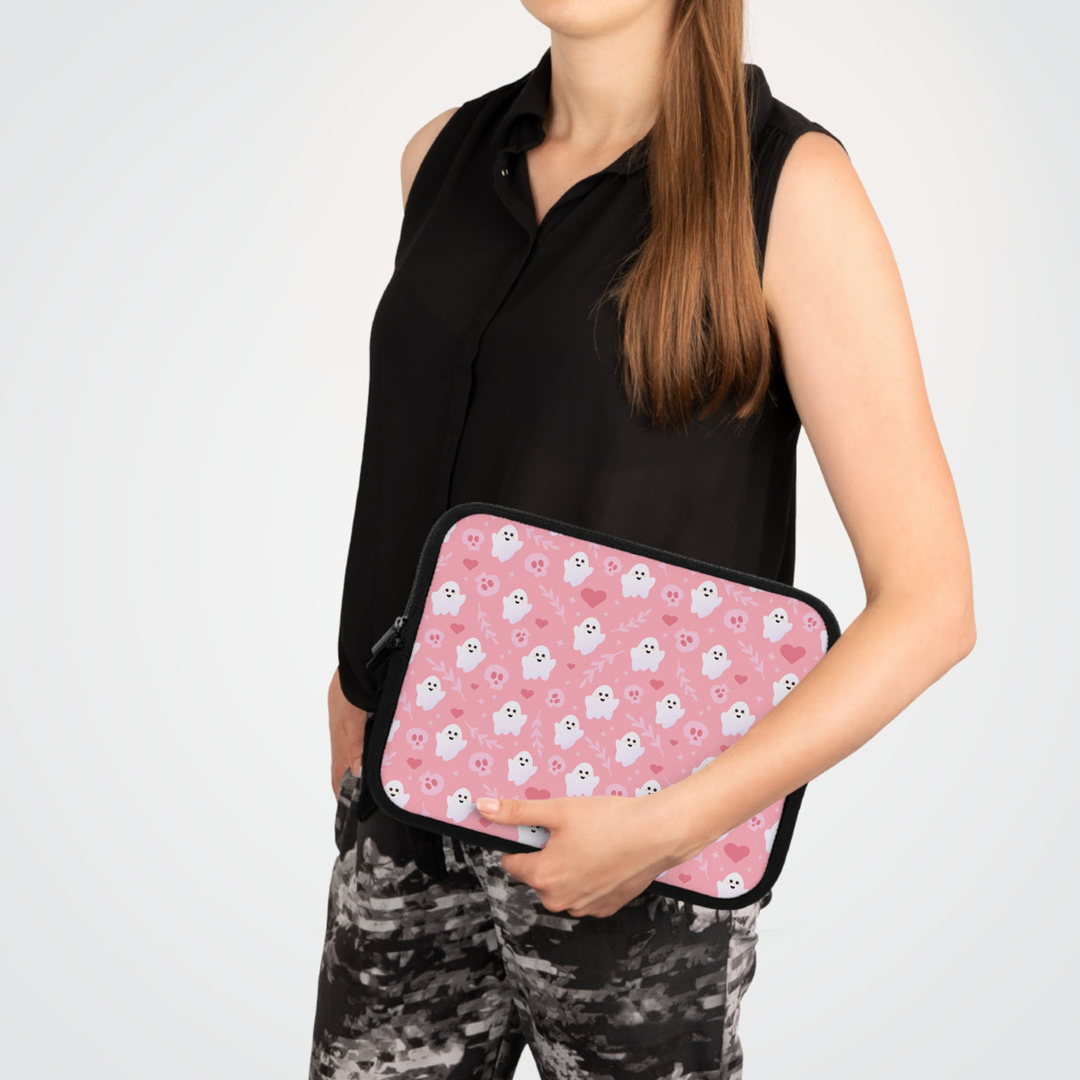 Pink Ghost Laptop Sleeve