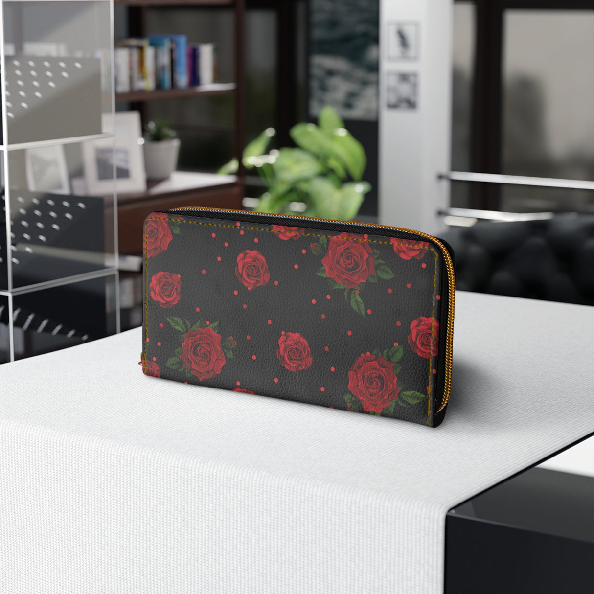 Rose Zipper Wallet