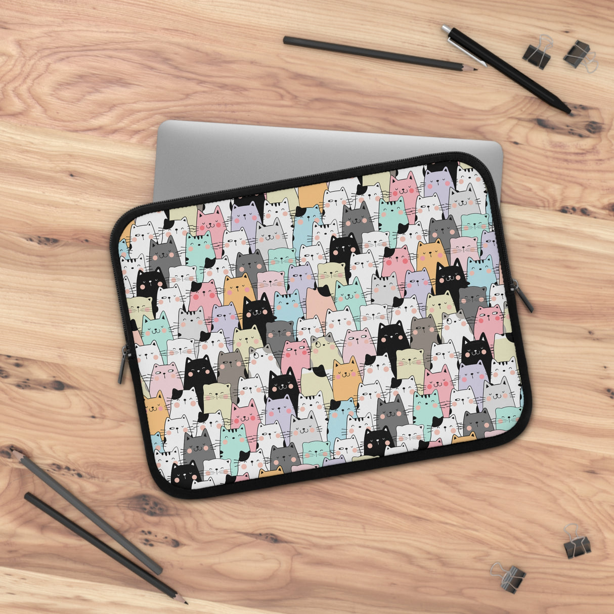 Cat Pattern Laptop Sleeve