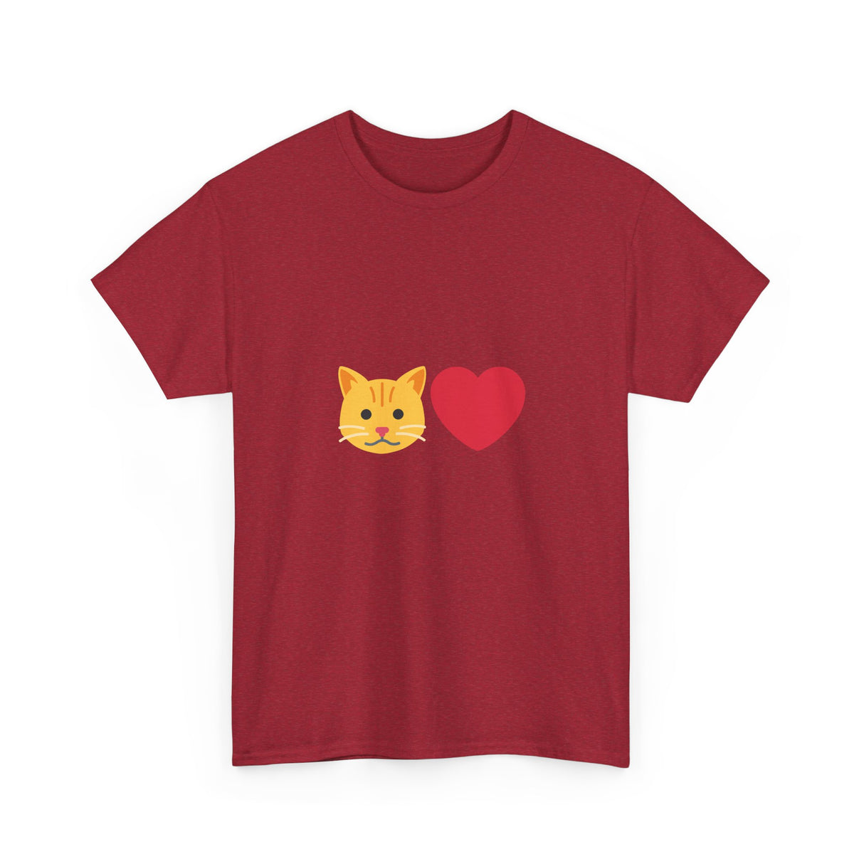 Cat Lover Emoji Unisex Heavy Cotton Tee