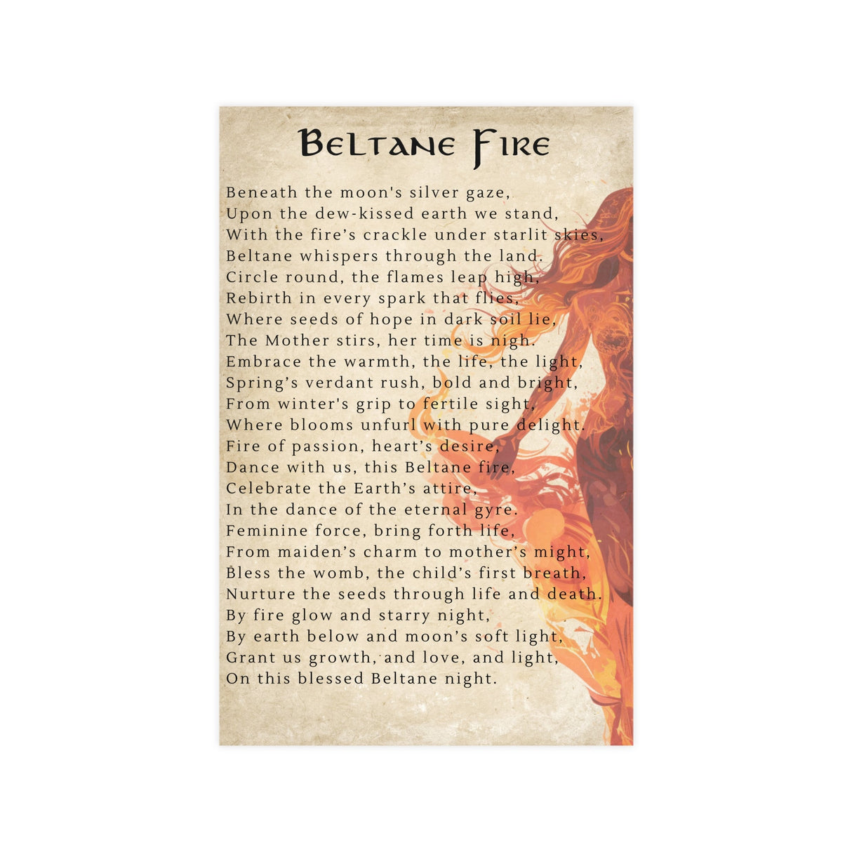 Beltane Poem Poster - Arcane Imports