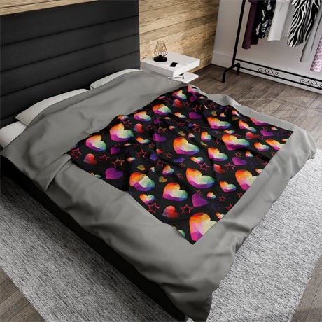 Black Heartstone Plush Blanket - Arcane Imports