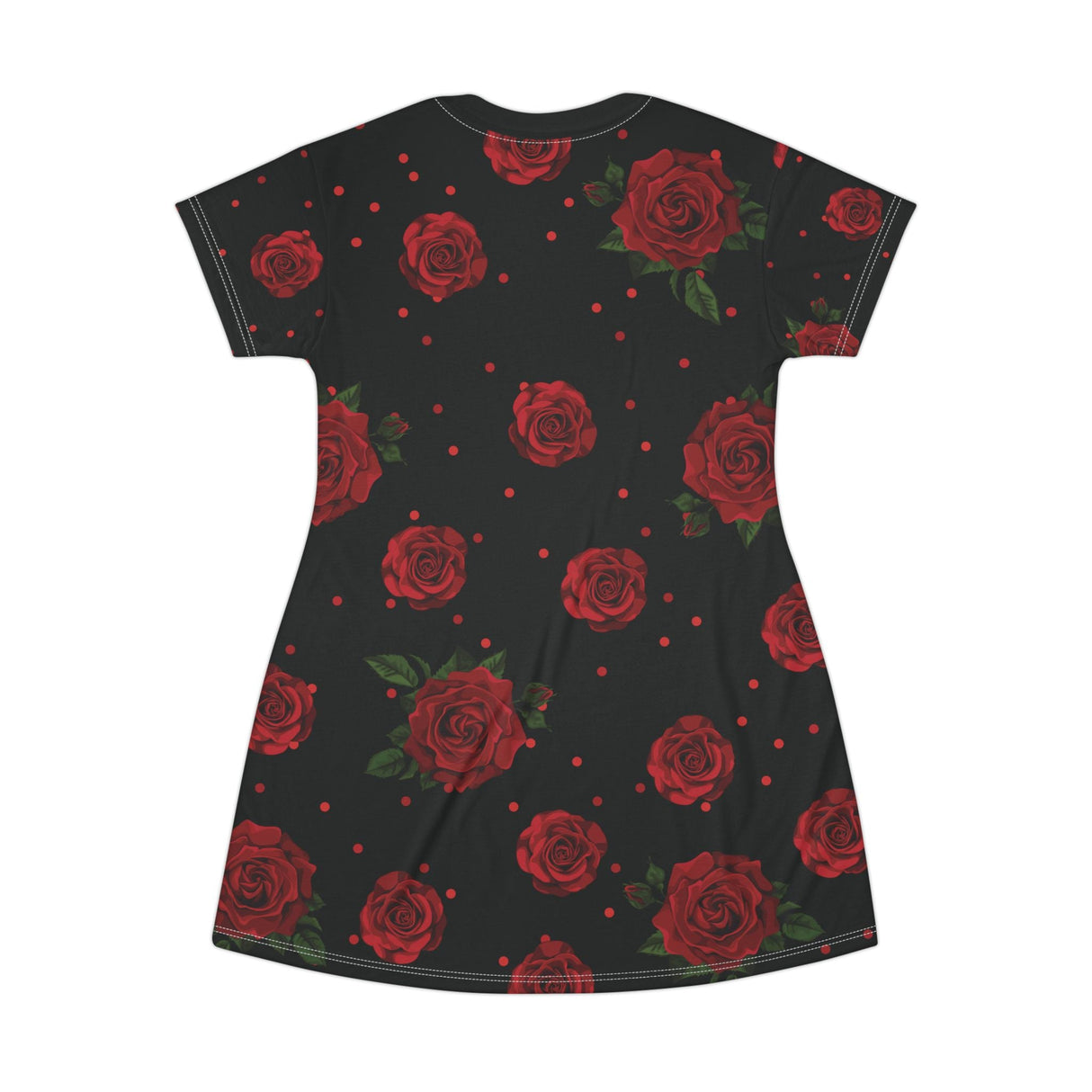 Chic Floral T-Shirt Dress with Roses - Arcane Imports
