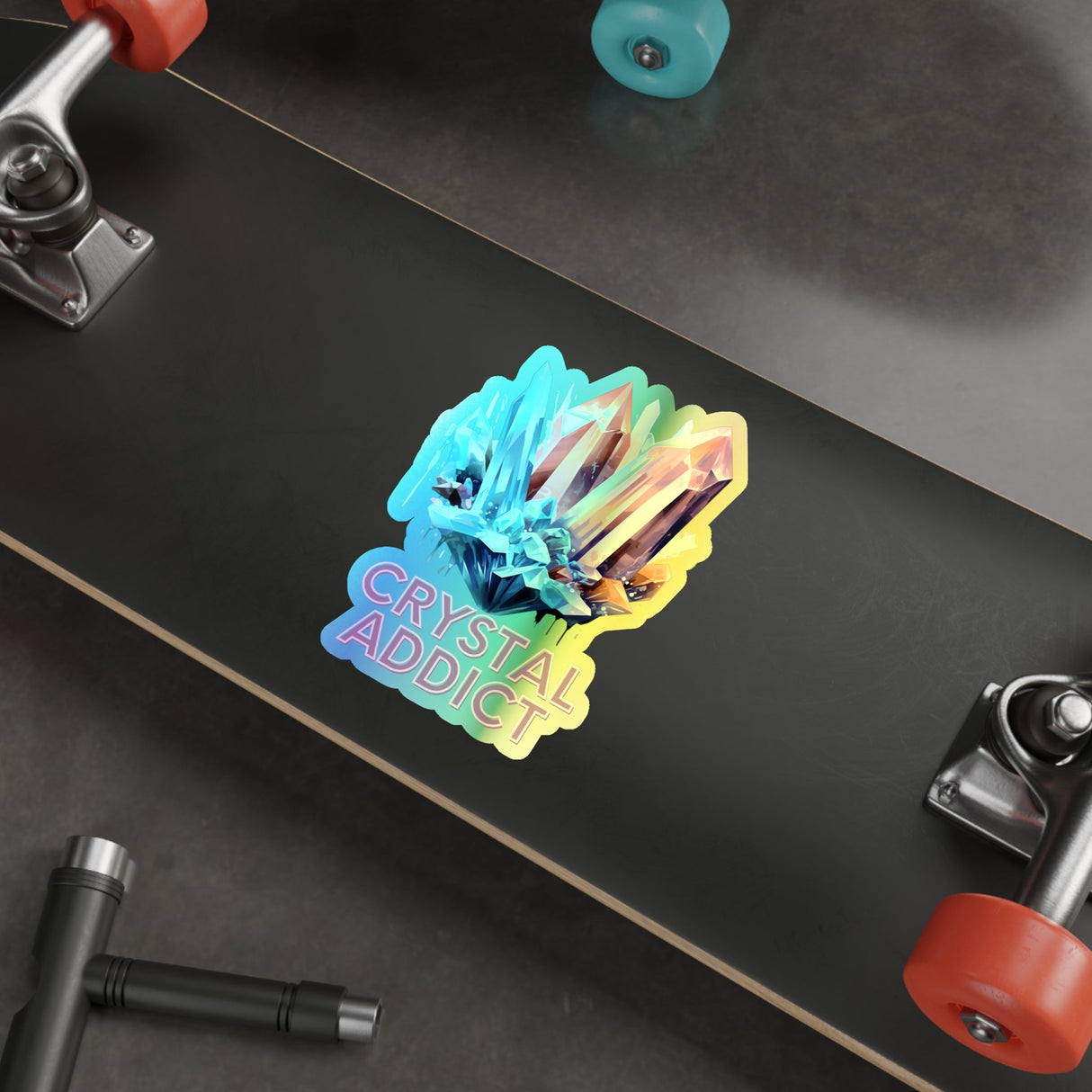 Crystal Addict Holographic Die - cut Sticker - V1 - Arcane Imports