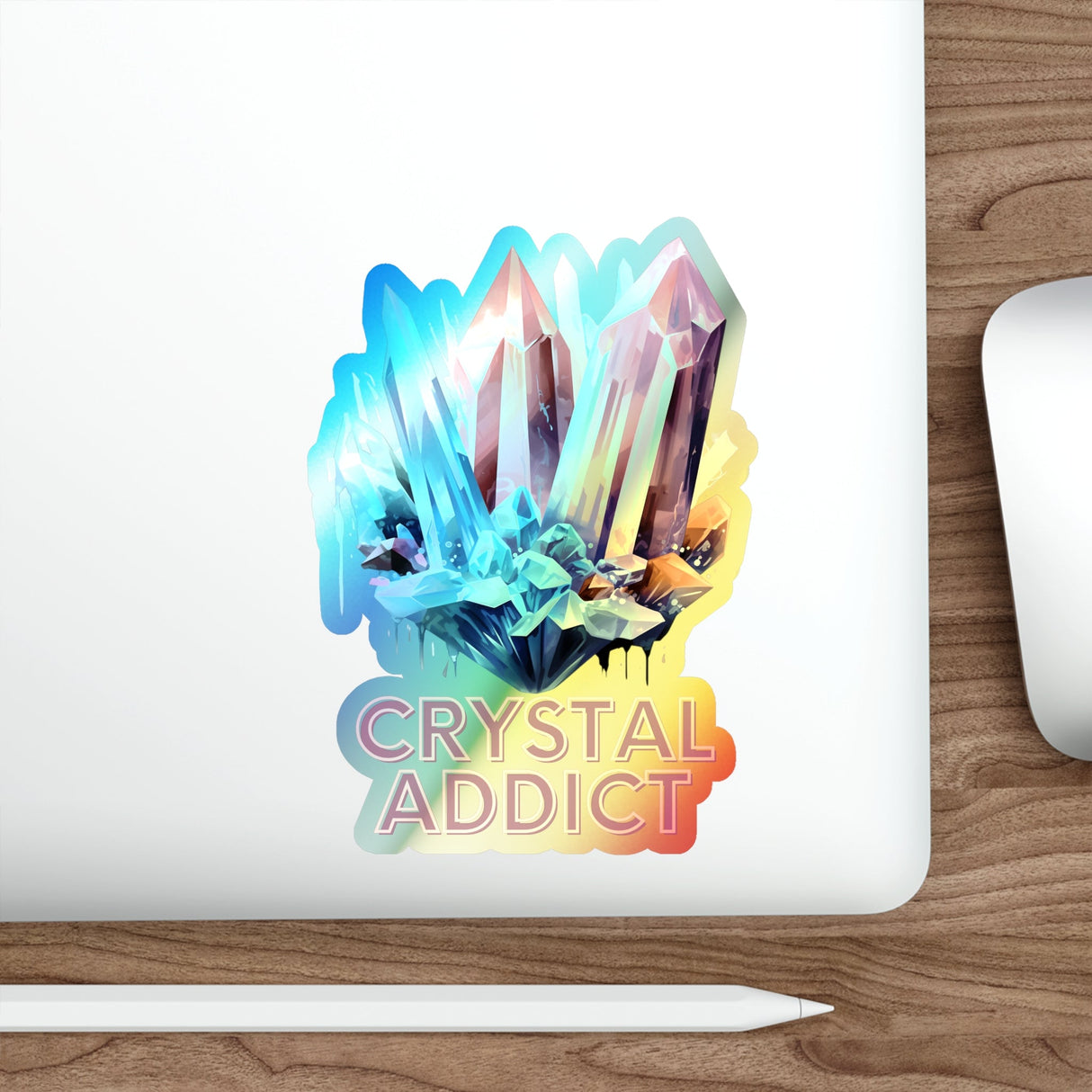Crystal Addict Holographic Die - cut Sticker - V1 - Arcane Imports