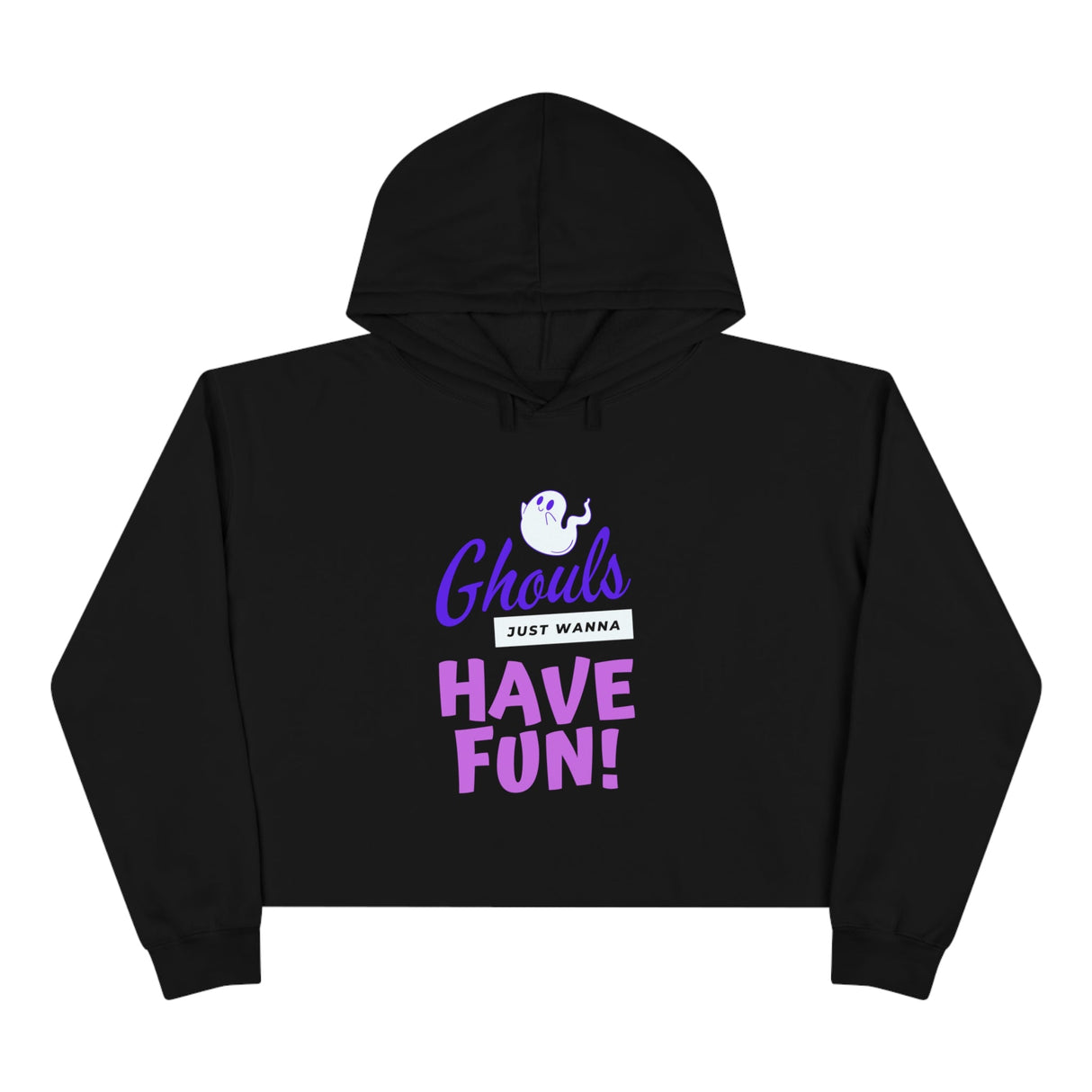 Ghouls Just Wanna Have Fun Crop Hoodie - Arcane Imports
