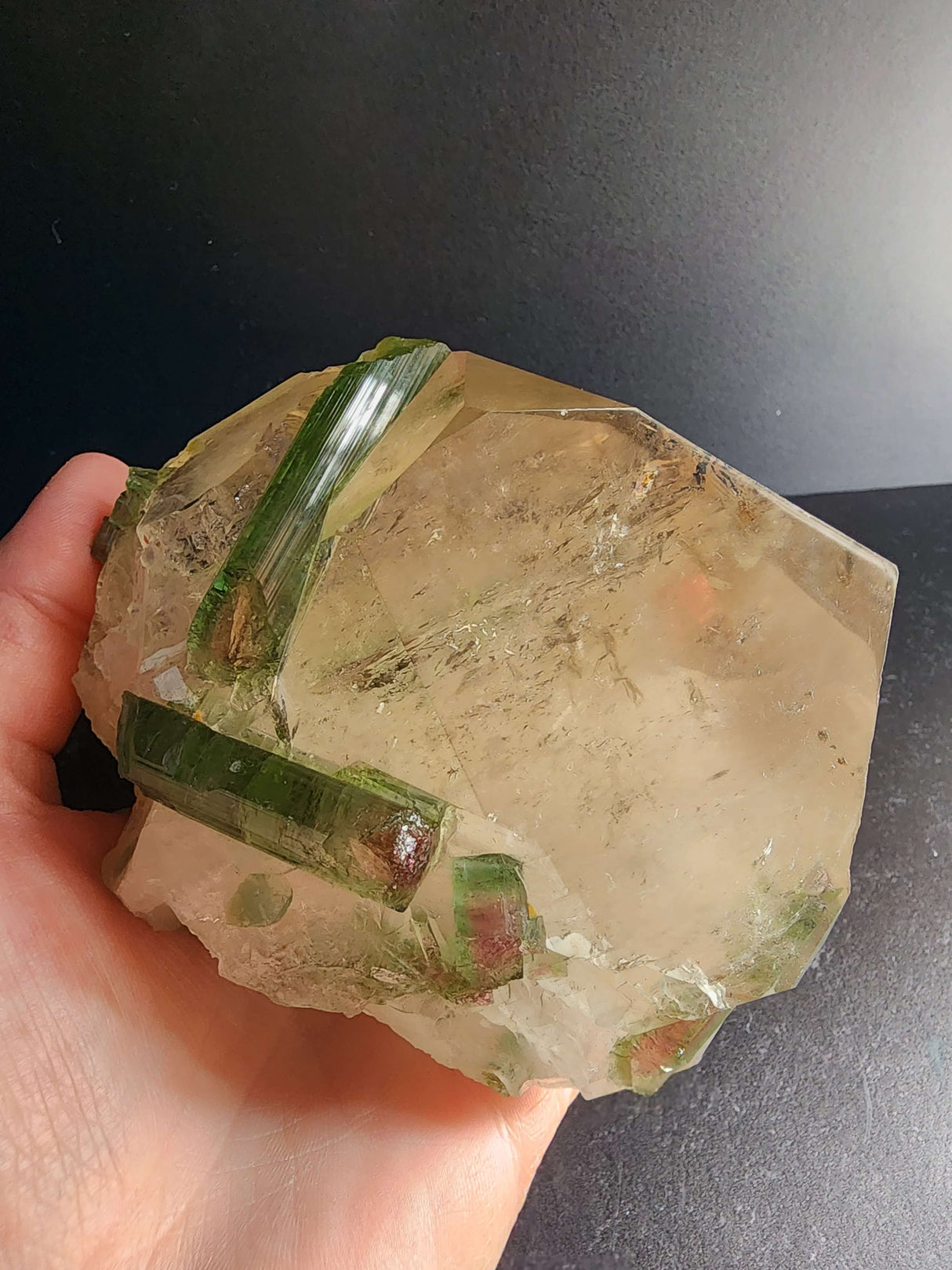 Natural Citrine & Watermelon Tourmaline Specimen - Arcane Imports