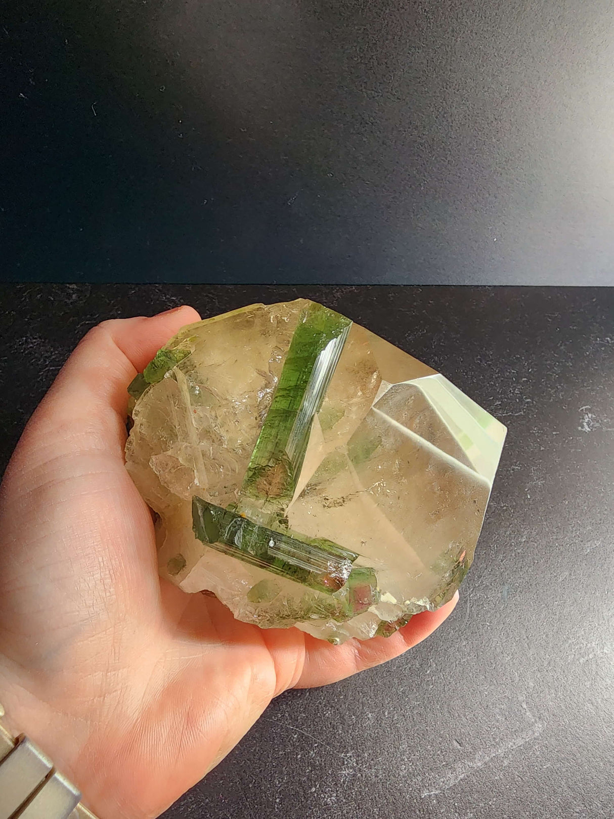 Natural Citrine & Watermelon Tourmaline Specimen - Arcane Imports