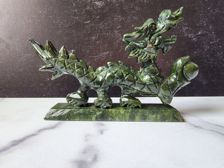 Nephrite Jade Dragon Carving - Arcane Imports