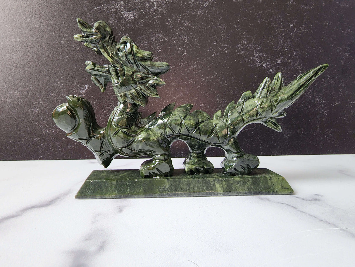 Nephrite Jade Dragon Carving - Arcane Imports