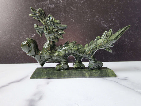 Nephrite Jade Dragon Carving - Arcane Imports