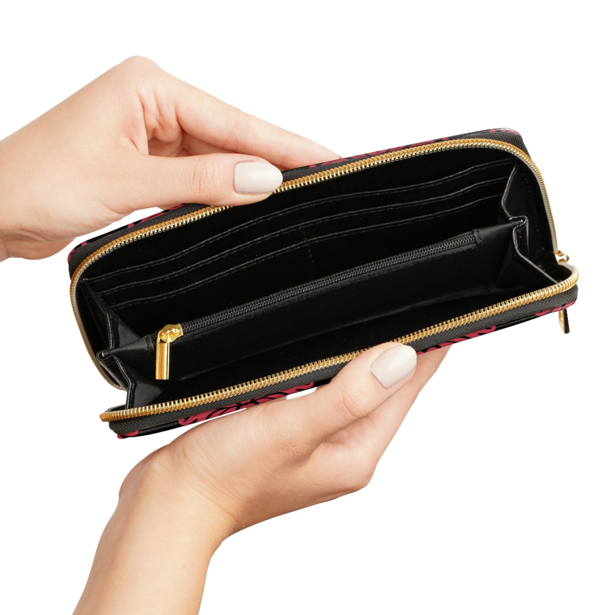 Elegant Damask Zipper Wallet