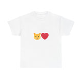Cat Lover Emoji Unisex Heavy Cotton Tee