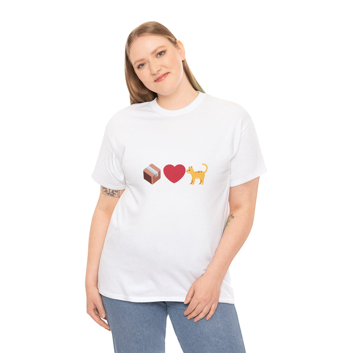 "If I Fits, I Sits" Cat Philosophy Unisex Heavy Cotton Tee