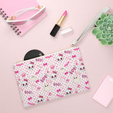 Skulls & Bows Clutch Bag - White