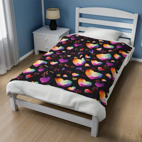 Black Heartstone Plush Blanket - Arcane Imports